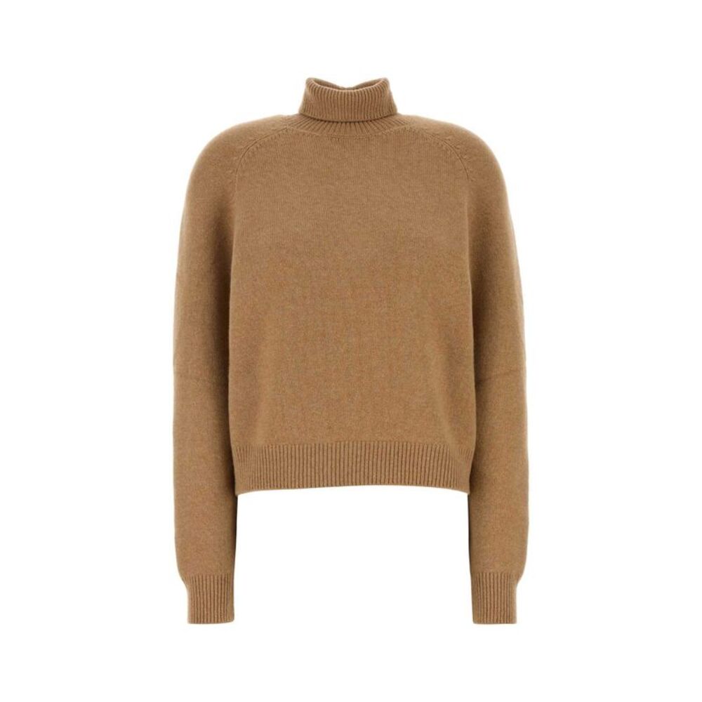 Fendi Women Camel Cashmere Blend Sweater